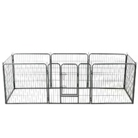  Dog Playpen 8 Panels Steel 80x80 cm Black