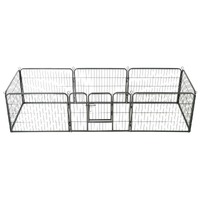 Dog Playpen 8 Panels Steel 80x60 cm Black