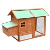  Chicken Cage Solid Pine &amp; Fir Wood 170x81x110 cm