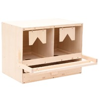  Chicken Laying Nest 2 Compartments 63x40x45 cm Solid Pine Wood