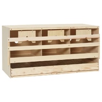  Chicken Laying Nest 3 Compartments 72x33x38 cm Solid Pine Wood