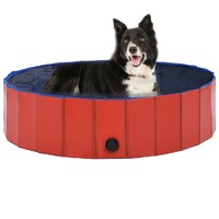  Foldable Dog Swimming Pool Red 120x30 cm PVC