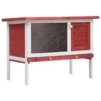  Outdoor Rabbit Hutch 1 Layer Red Wood