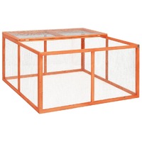  Rabbit Hutch 124x120x60 cm Solid Firwood