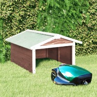  Robotic Lawn Mower Garage 72x87x50 cm Mocca and White Firwood