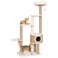  Cat Tree with Luxury Cushion and Scratching Post 148cm Seagrass
