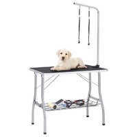  Adjustable Dog Grooming Table with 2 Loops and Basket