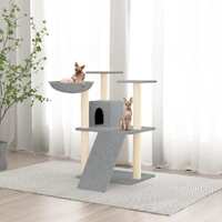  Cat Tree with Sisal Scratching Posts Light Grey 83 cm