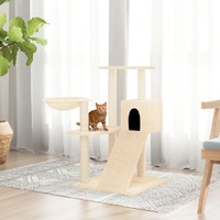  Cat Tree with Sisal Scratching Posts Cream 82 cm