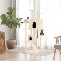  Cat Tree with Sisal Scratching Posts Cream 153 cm