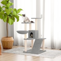  Cat Tree with Sisal Scratching Posts Light Grey 94 cm