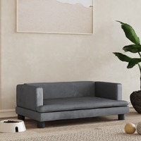  Dog Bed Dark Grey 80x45x30 cm Velvet