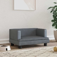  Dog Bed Dark Grey 60x40x30 cm Velvet