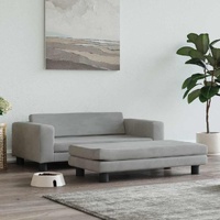  Dog Bed with Extension Light Grey 100x50x30 cm Velvet