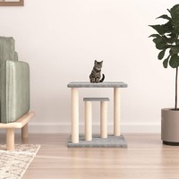 Cat Scratching Posts with Platforms Light Grey 50 cm