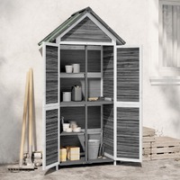  Garden Tool Shed Grey 89x52.5x175 cm Solid Wood Pine