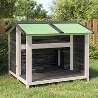  Dog Kennel Grey 96x87x80.5 cm Solid Wood Pine