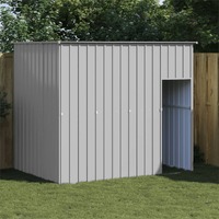  Dog House with Roof Light Grey 214x153x181 cm Galvanised Steel