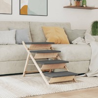  Dog Stair Grey 105x47 cm Solid Wood Fir