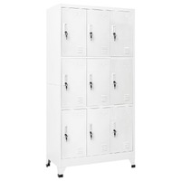  Locker Cabinet with 9 Compartments Steel 90x45x180 cm Grey