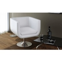  Bar Stool White Faux Leather