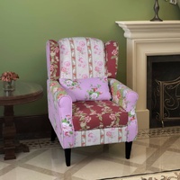  Armchair with Patchwork Design Fabric