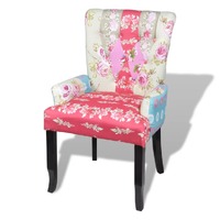  French Chair with Patchwork Design Fabric