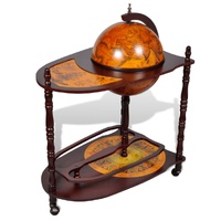  Globe Bar Wine Stand Eucalyptus Wood Freestanding