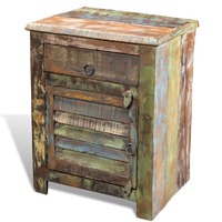  End Table with 1 Drawer 1 Door Reclaimed Wood