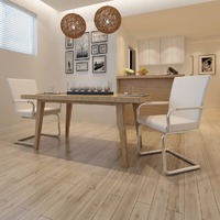  Cantilever Dining Chairs 2 pcs White Faux Leather