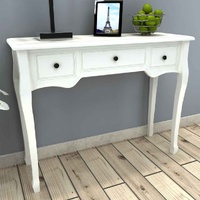  Dressing Console Table with Three Drawers White