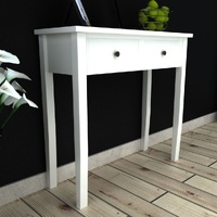  Dressing Console Table with Two Drawers White