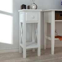  Side Table with Drawer White