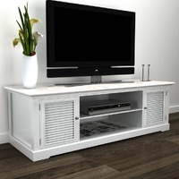  TV Stand White Wood