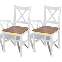  Dining Chairs 2 pcs White Pinewood