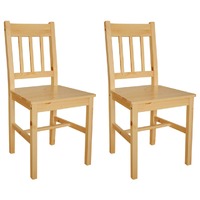  Dining Chairs 2 pcs Pinewood