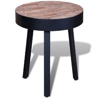  End Table Round Reclaimed Teak Wood