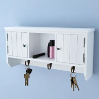  Wall Cabinet for Keys and Jewellery with Doors and Hooks