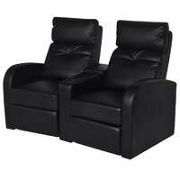  Recliner 2-seat Artificial Leather Black