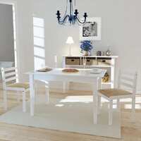  Dining Chairs 2 pcs White Solid Rubber Wood and Velvet