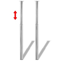  Telescopic Table Legs 2 pcs Chrome 710 mm-1100 mm