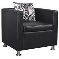  Armchair Black Faux Leather