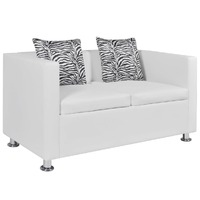  Sofa 2-Seater Artificial Leather White