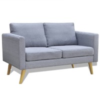  Sofa 2-Seater Fabric Light Grey