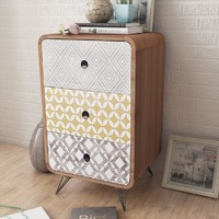  Side Cabinet with 3 Drawers Brown