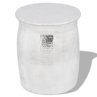  Hammered Aluminium Stool/Side Table Silver