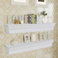  Wall Shelves &quot;Aaliyah&quot; 2 pcs White