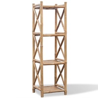  4-Tier Square Bamboo Shelf