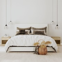  Nightstand 2 pcs with Drawer Oak Colour