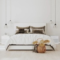  Nightstand 2 pcs with Drawer White